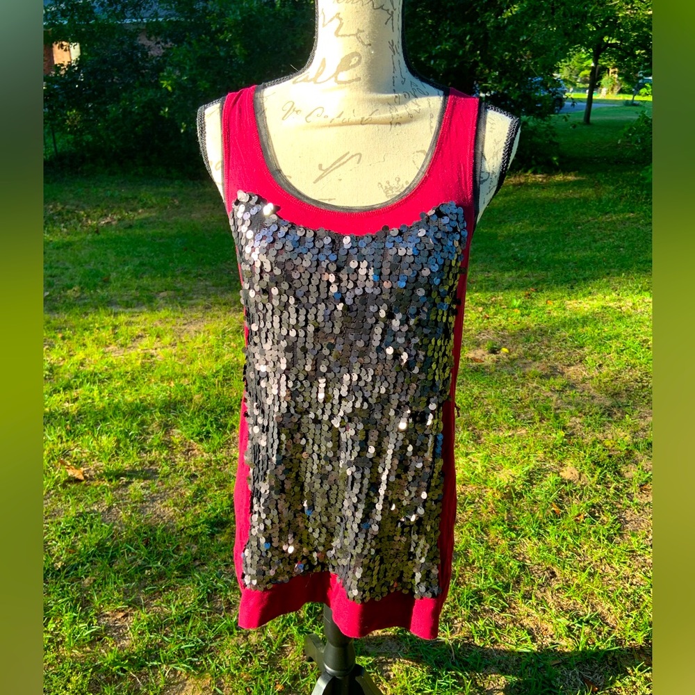 Vera Wang sequined tunic tank